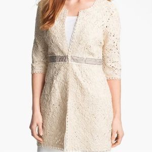 NIC + ZOE Anthropologie Battenburg Lace Jacket
